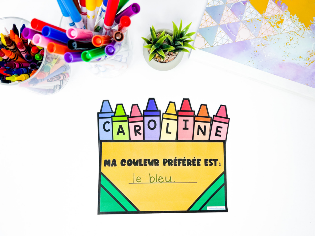 This free french back to school craft is perfect for early primary french immersion students and for kindergarten students.