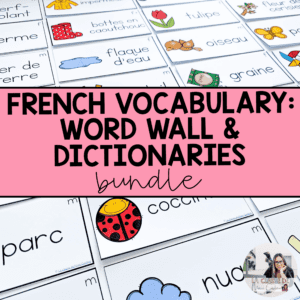 French Vocabulary Word Wall Cards Endless Bundle | French Personal Dictionary