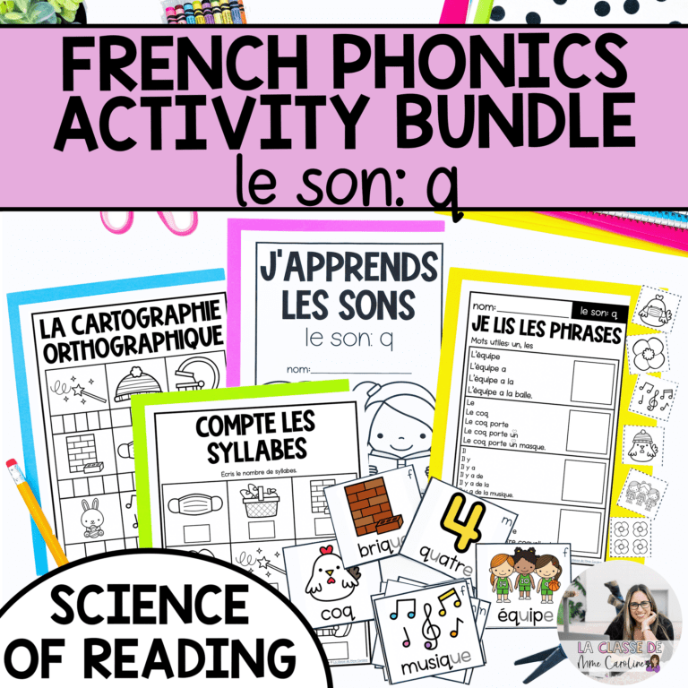 French phonics activities for letter sound q