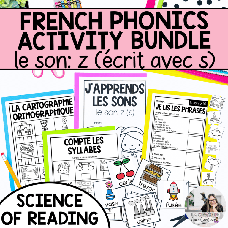 French phonics activities for letter sound s sounds like z