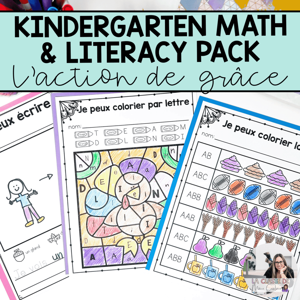 French Thanksgiving Activities for Kindergarten and Grade 1 | NO PREP ...