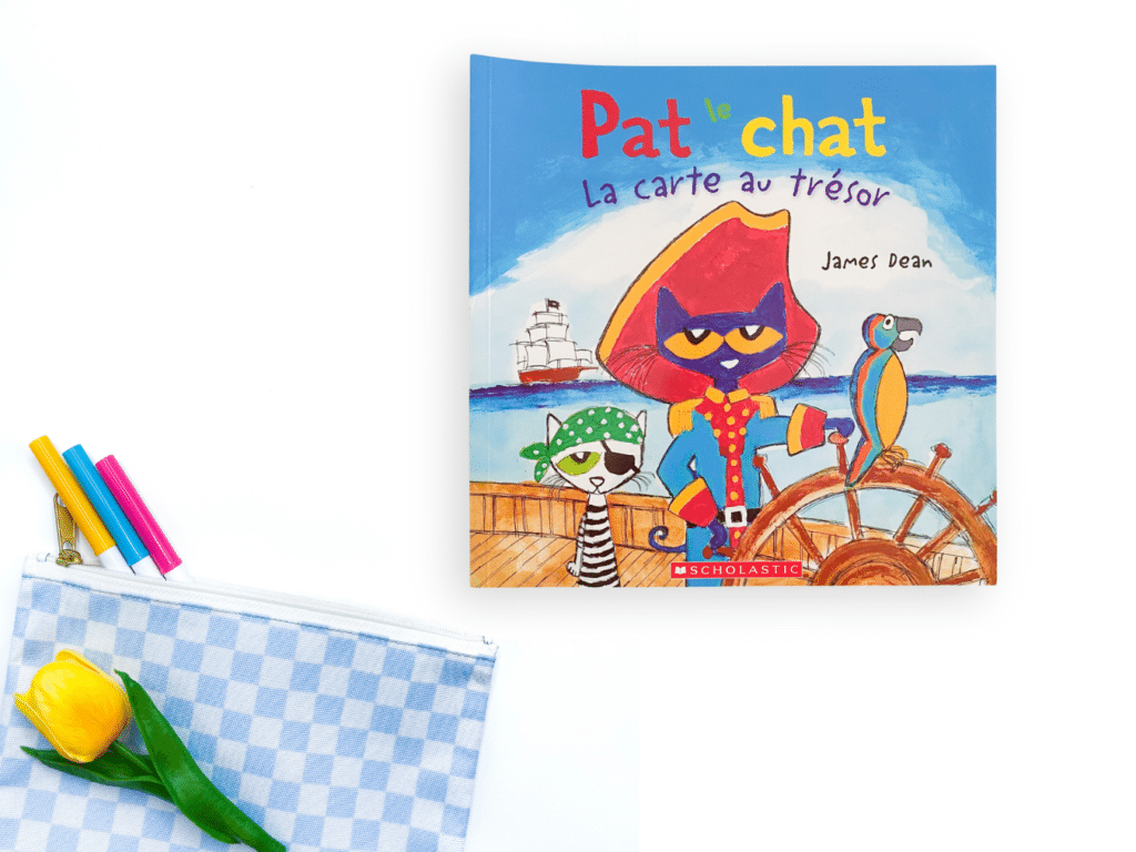 Pat le chat la carte au trésor is a perfect French summer read aloud book for your primary classroom. You can have your primary french immersion students design a pirate map after reading and hunt for treasure in the school yard!