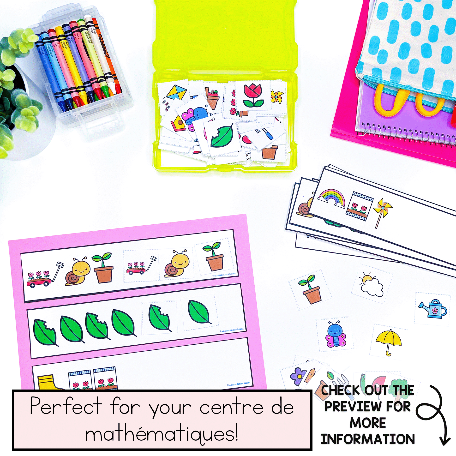 Help your students learn patterning in kindergarten with this bundle of seasonal patterning mats for French immersion students.