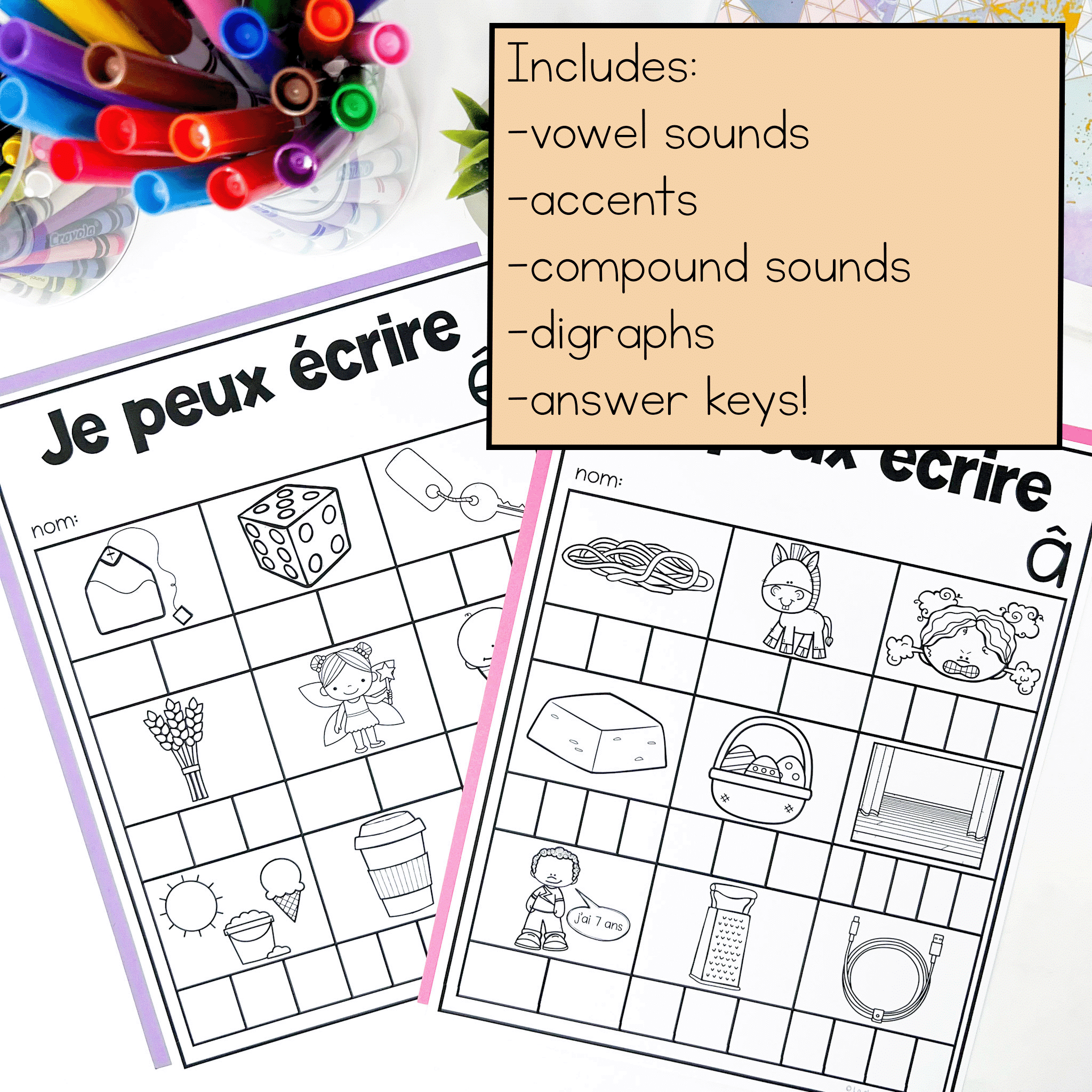 French spelling practice that is based on the Science of Reading. Teach your students how to do French orthographic mapping.