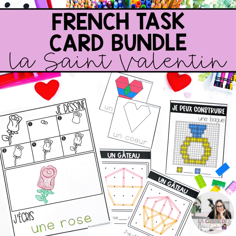 This bundle of French task cards is perfect for any kindergarten or primary class. Use them as morning bins, centres or as French early finishers activities!