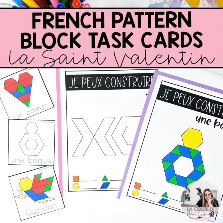 These Valentine's day themed French pattern block task cards are perfect for your kindergarten math centres or for your French early finishers