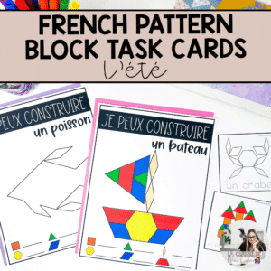 French pattern block task cards are perfect for early finishers, for a math centre in kindergarten and for indoor recess ideas.