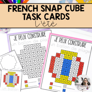 French snap cube task cards are perfect for early finishers, for a math centre in kindergarten and for indoor recess ideas.