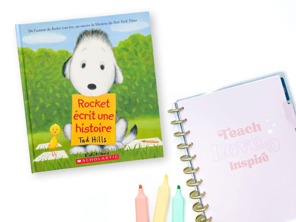 A French book to help teach students how to do narrative writing and choose a writing topic.