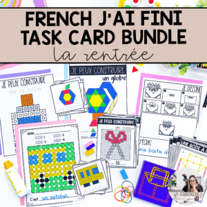 French back to school task card bundle for early finishers