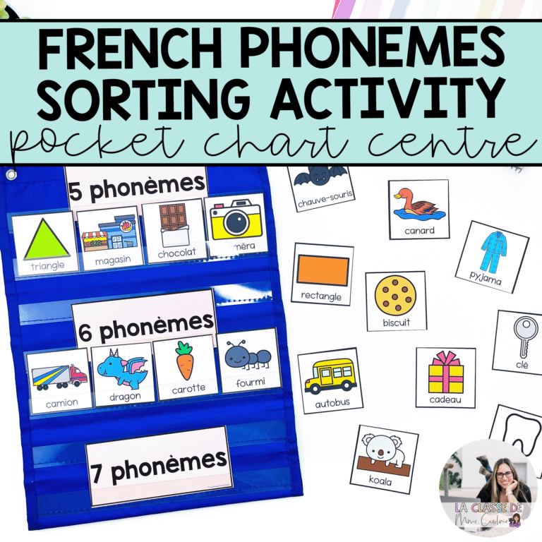 French phoneme literacy centre based on the science of reading. French phonological awareness activity