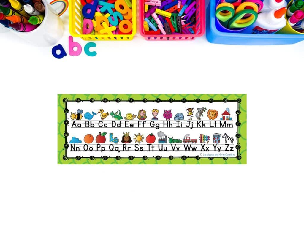 free french alphabet for student desks