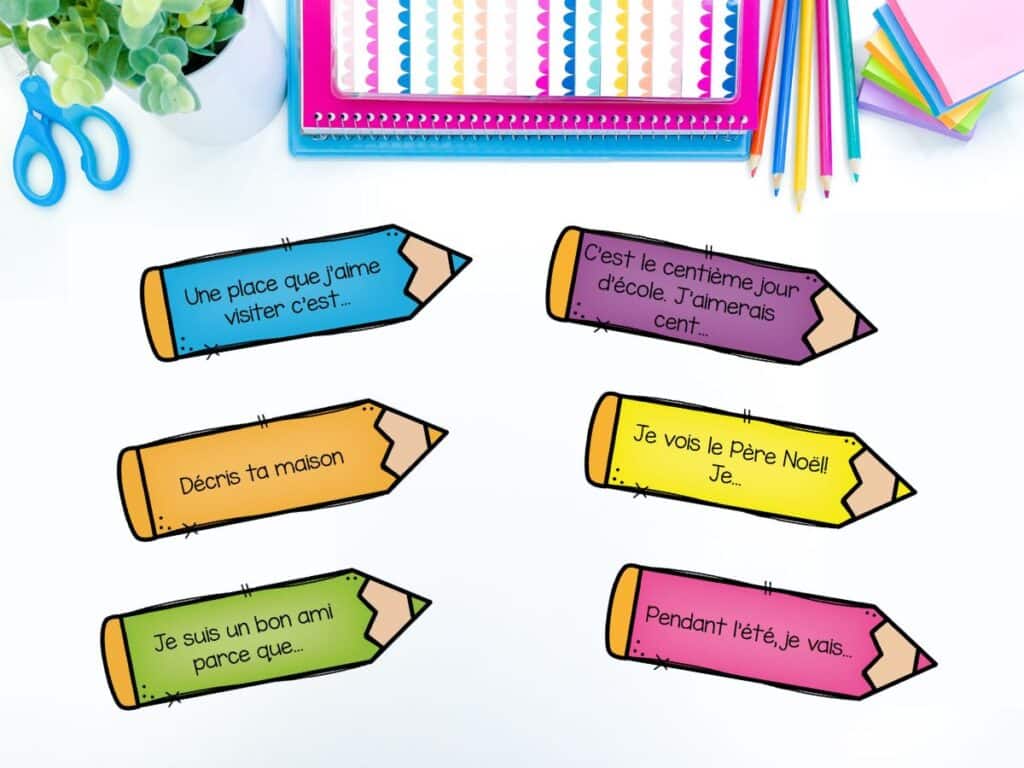 free french journal writing prompts