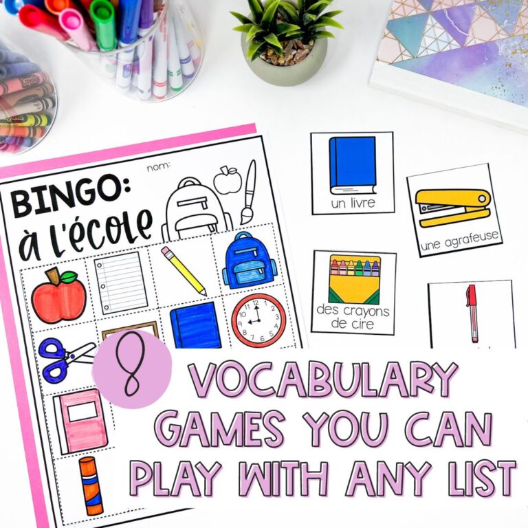 French vocabulary games that you can play with any vocab list