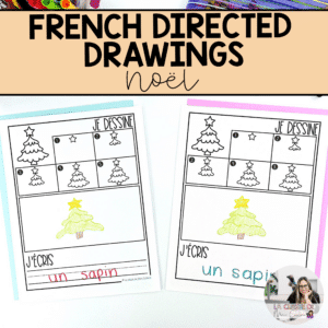 French directed drawing activities are differentiated for many writing levels