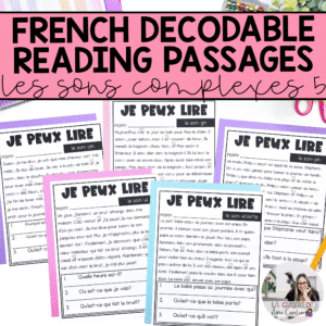 French decodable reading passages with comprehension questions for primary