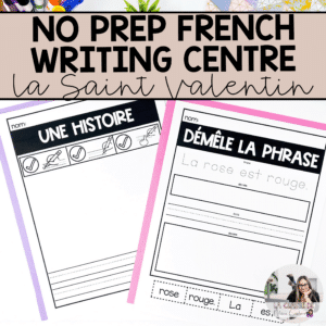 French valentine's day writing centre for kindergarten students