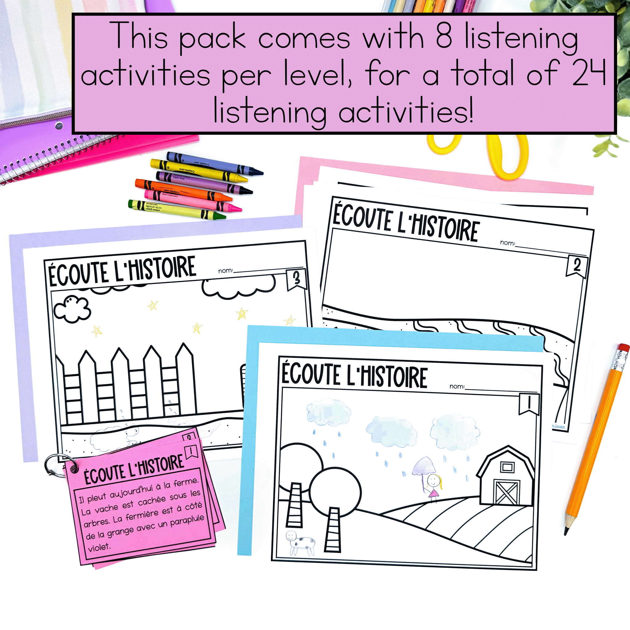 French listening comprehension activities for primary French Immersion and core french
