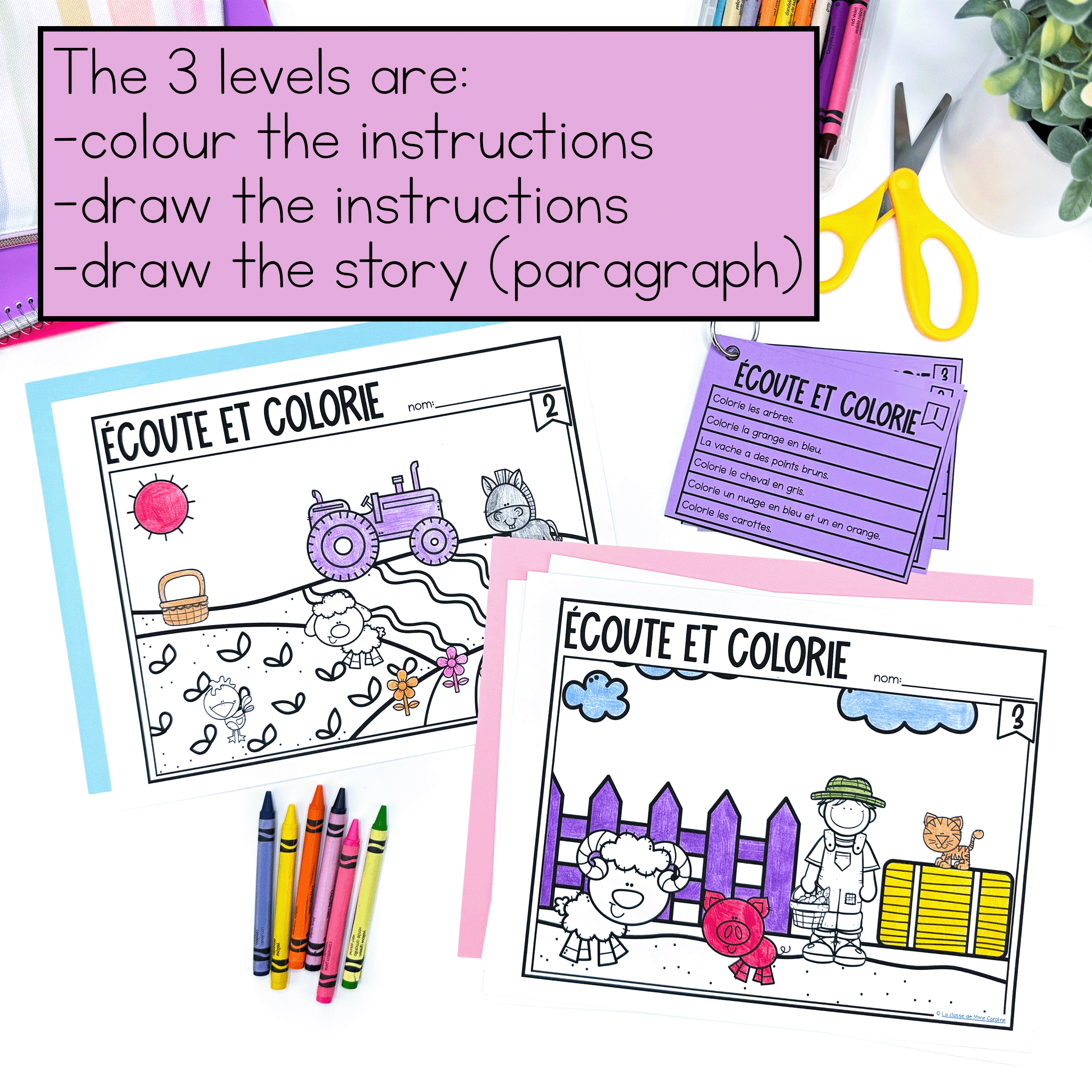 French listening comprehension assessments for primary French Immersion and core french