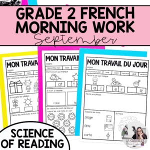 Grade 2 French morning work - September