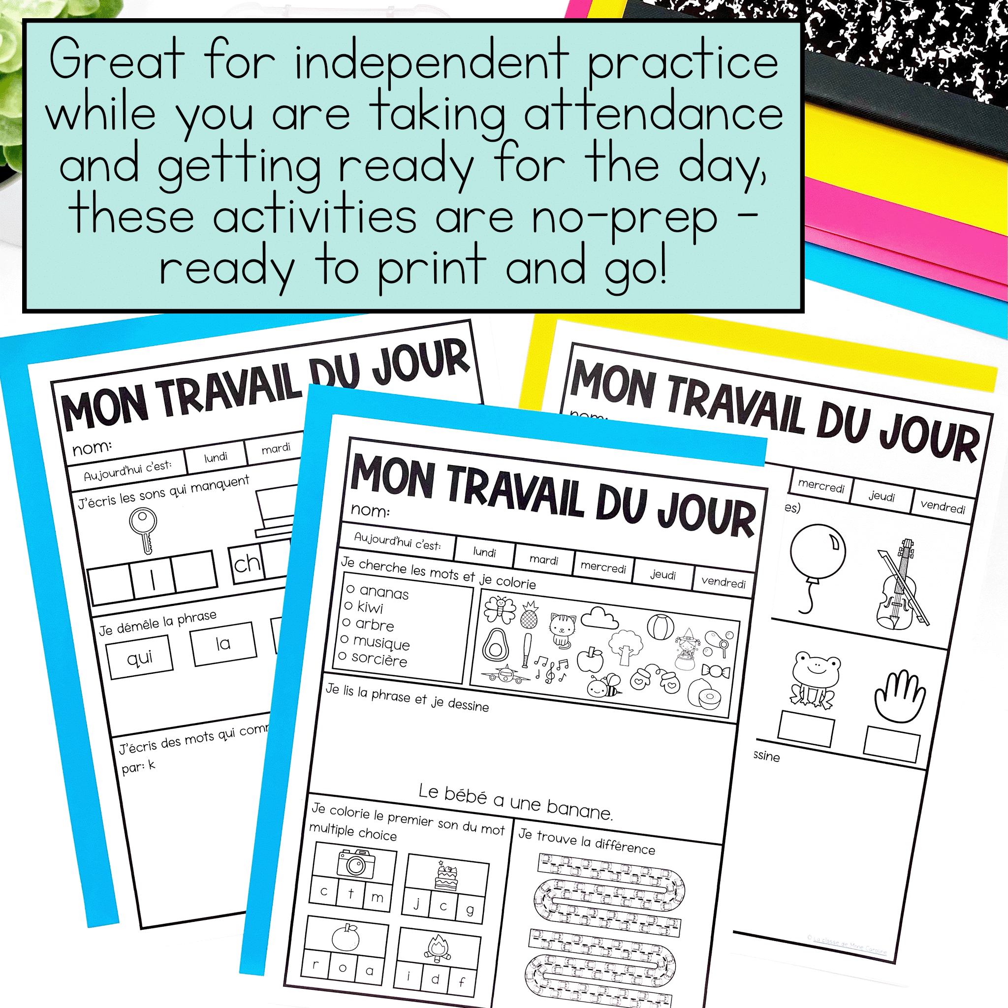French Morning Work for October - Grade 2 - Le travail du matin pour octobre - Image 3