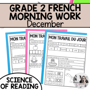 French Morning Work for December - Grade 2 - Le travail du matin pour decembre