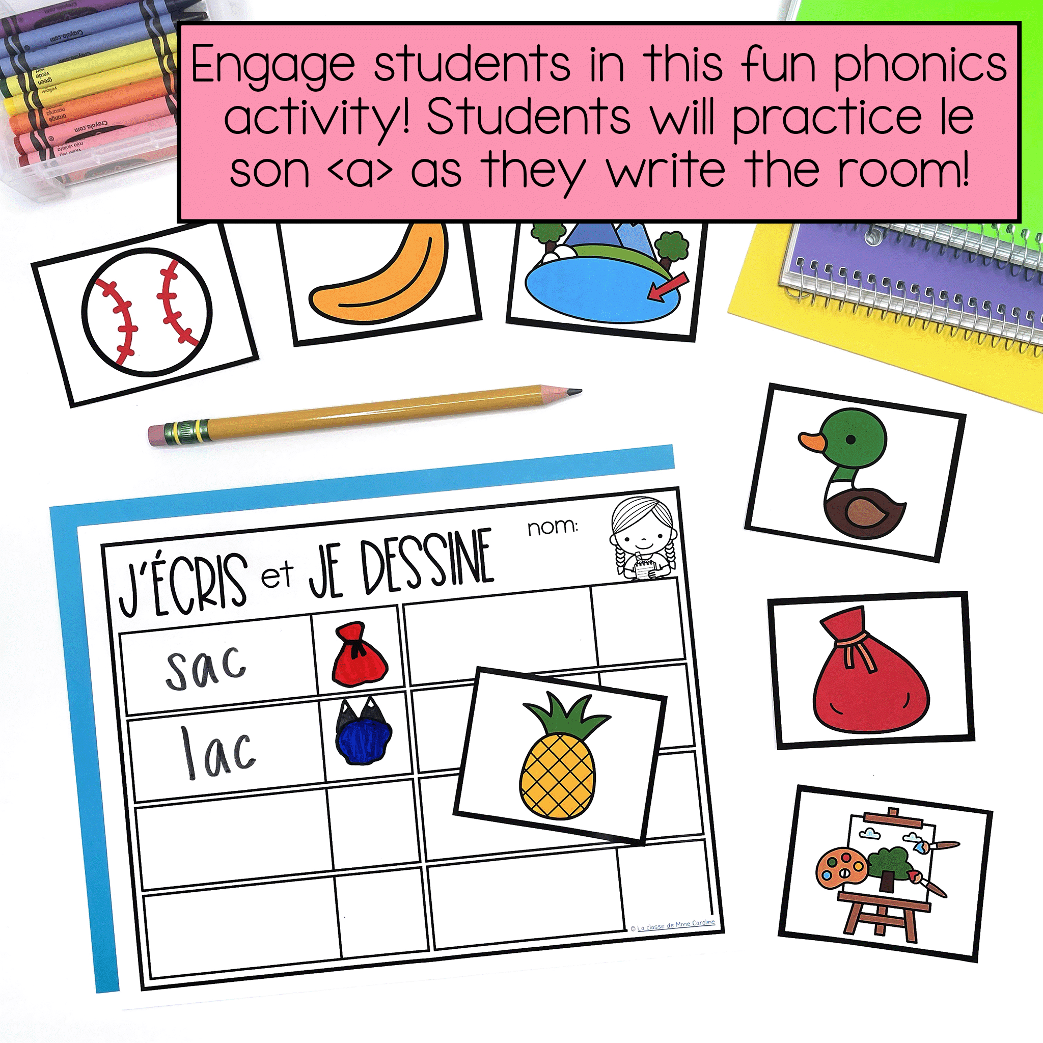 French Phonemic Awareness Activity: Write the Room le son a - Image 2