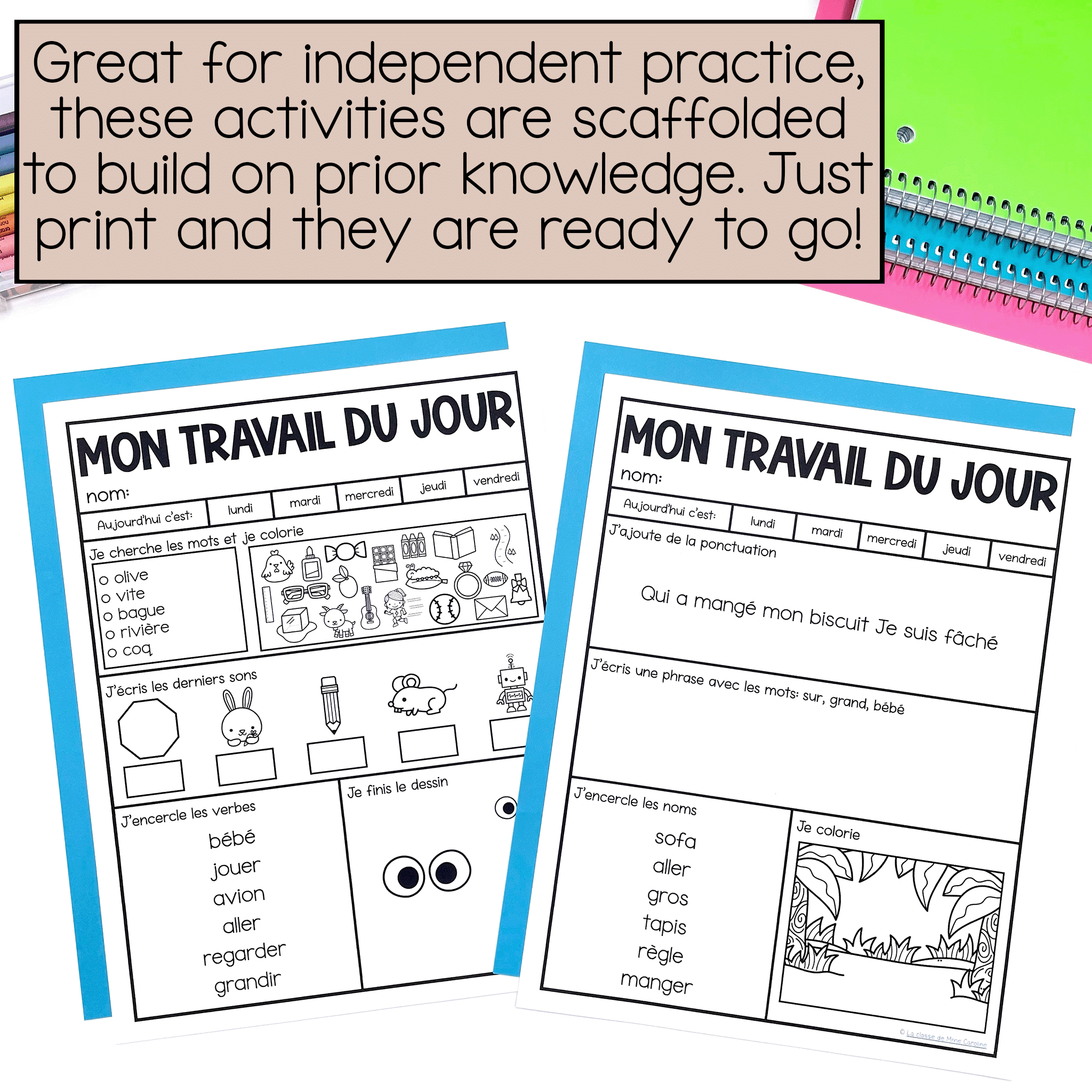 French Morning Work for December - Grade 2 - Le travail du matin pour decembre - Image 3