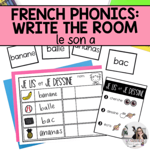 French write the room activity bundle for phonemic awareness of the sound a