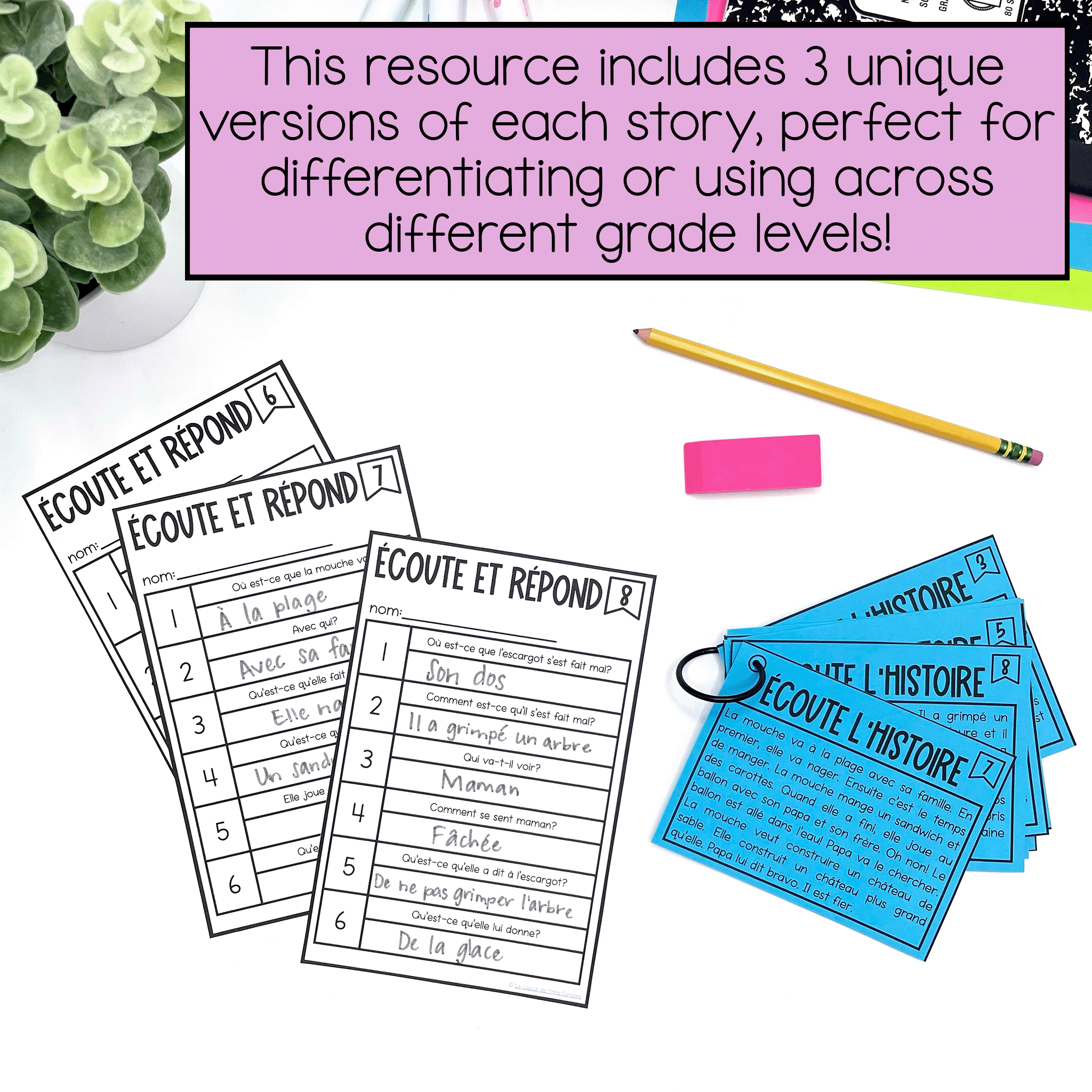 primary french listening comprehension assessments