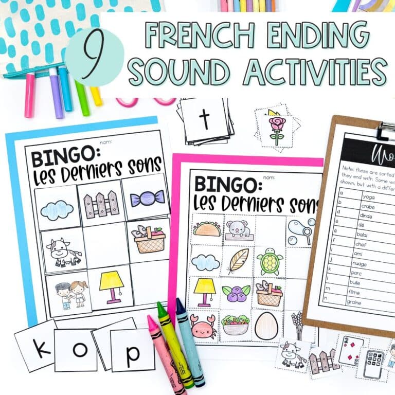 9 French ending sound activities