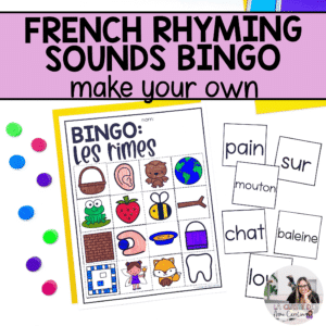 French rhyming words bingo