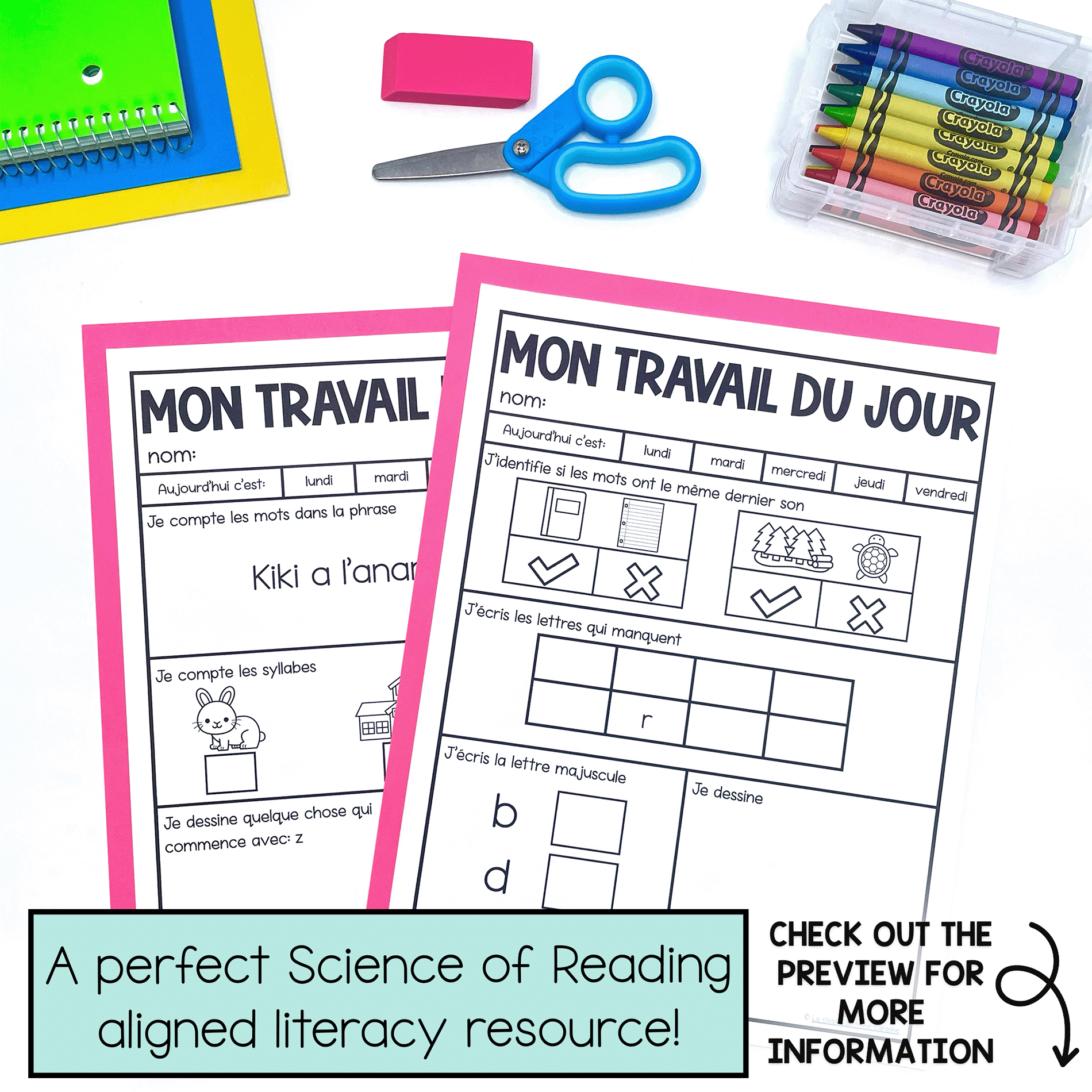 French Morning Work for Grade 1 - February - le travail du matin pour février - Image 4