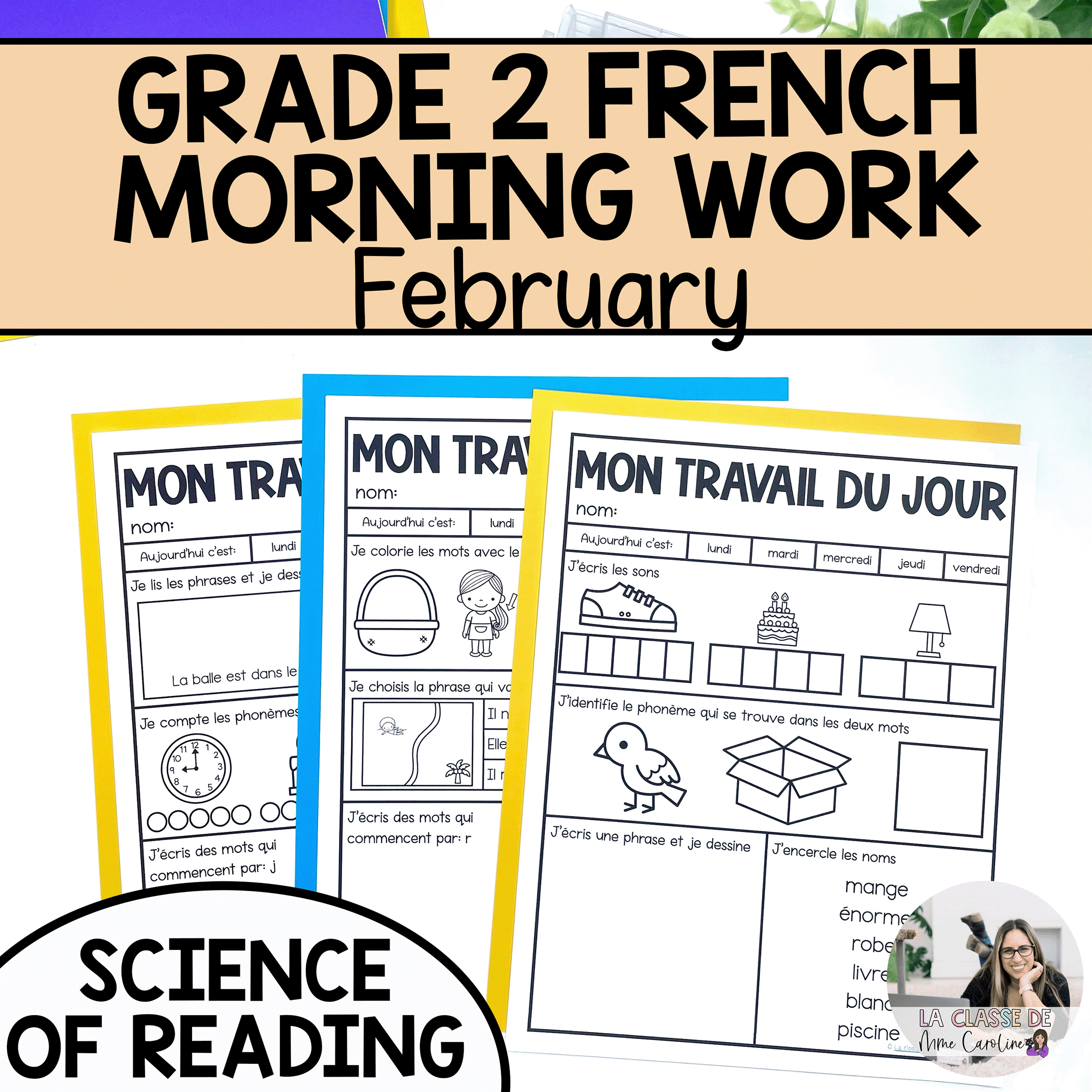 French February Morning Work for primary students