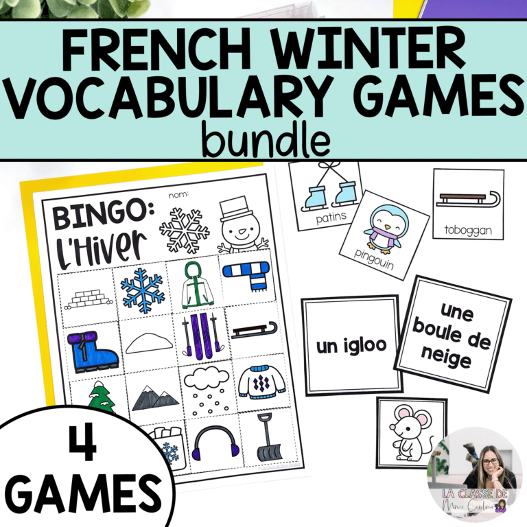 French vocabulary games for winter