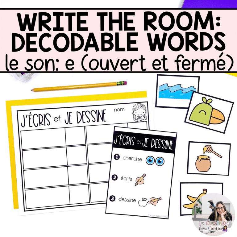 French write the room phonemic awareness activities for primary students