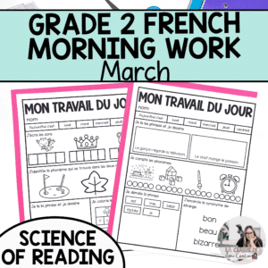 French morning work for March grade 2