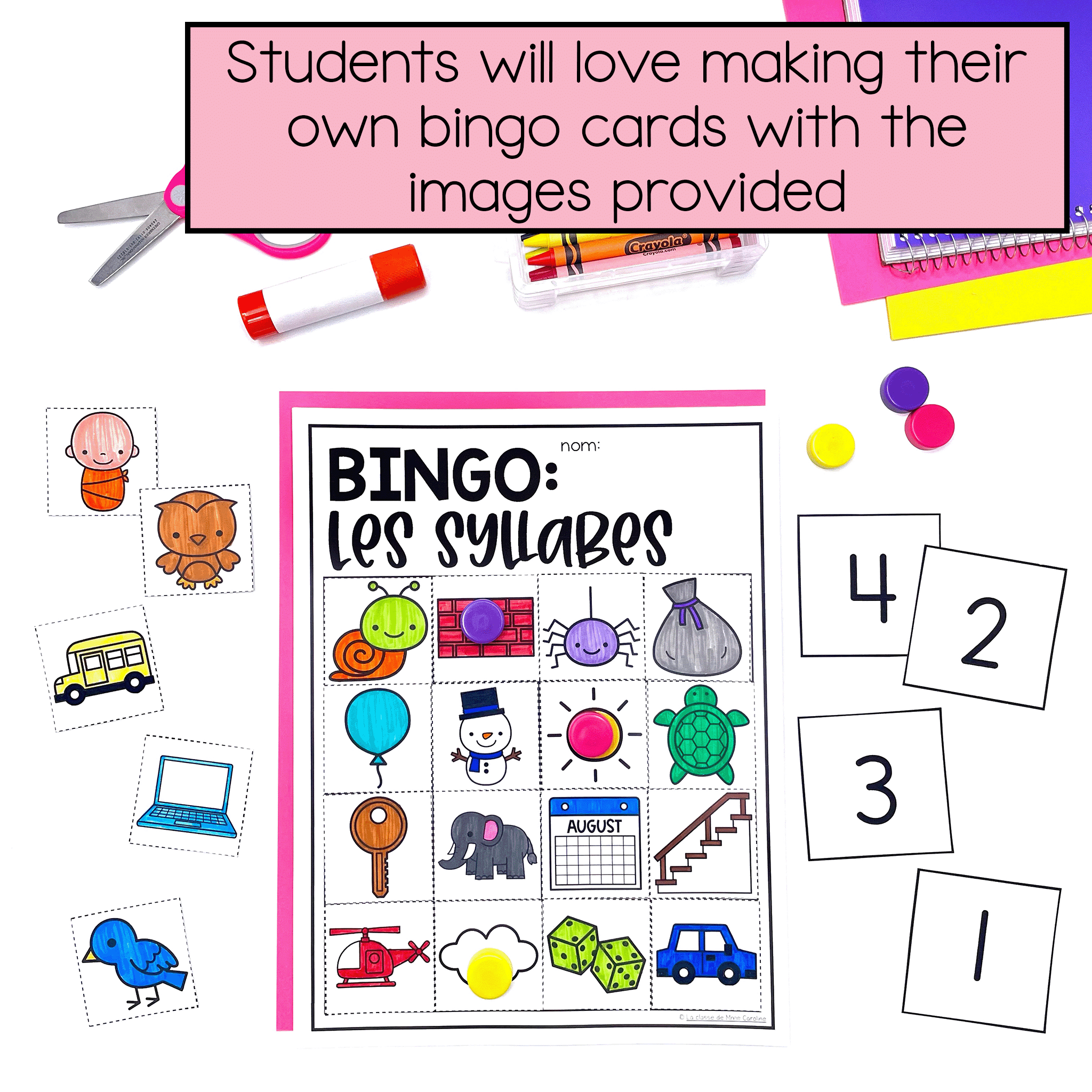 syllable bingo blank bingo card