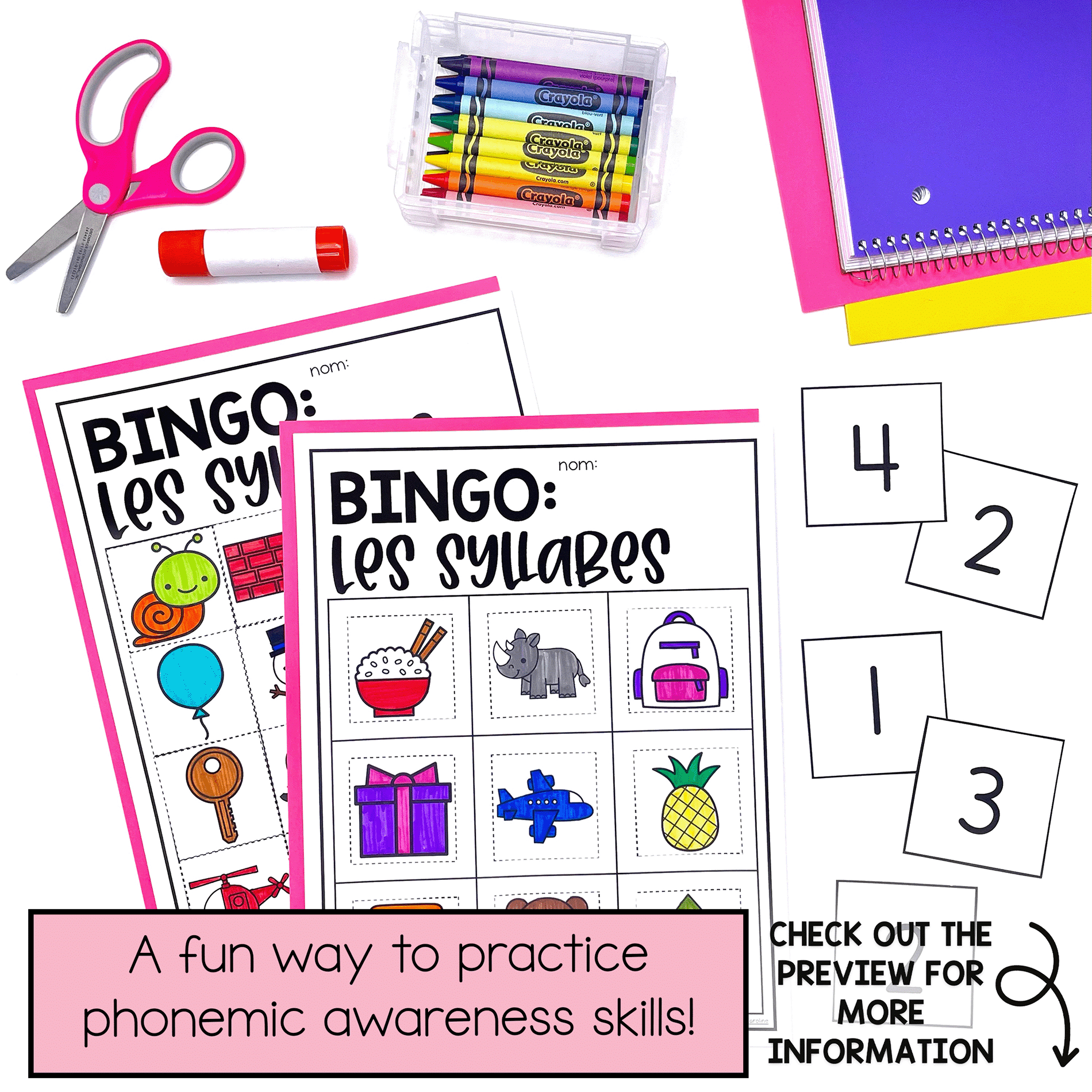 syllable bingo for practising phonemic awareness