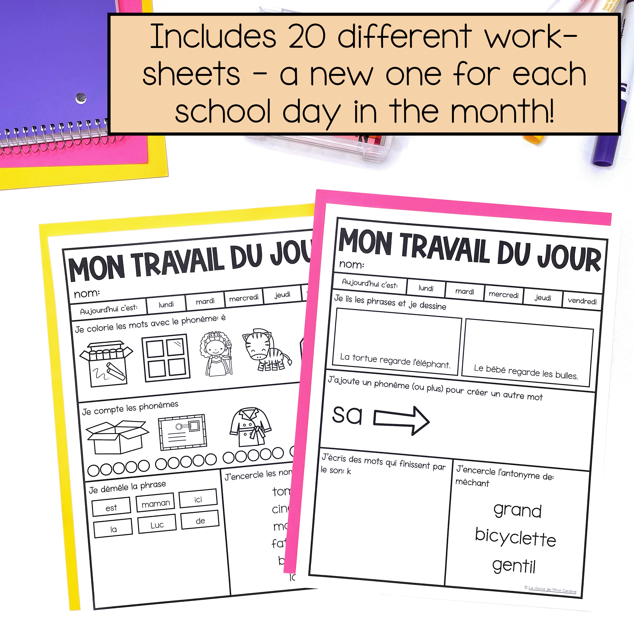 April morning work has 20 different worksheets