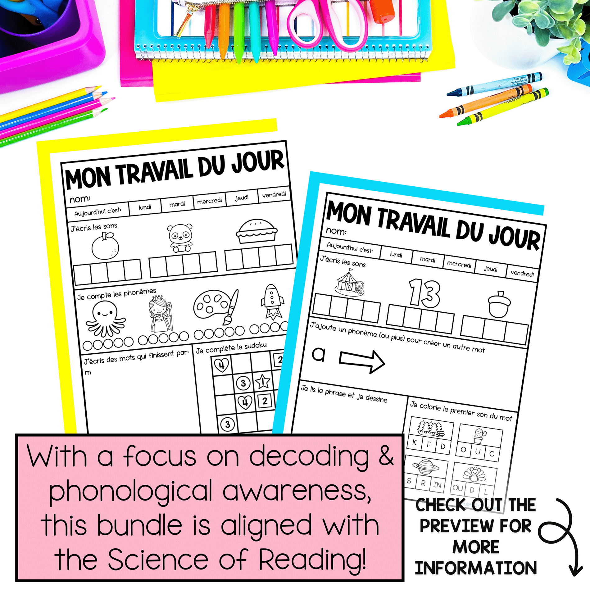 Grade 2 science of reading activities for French Immersion