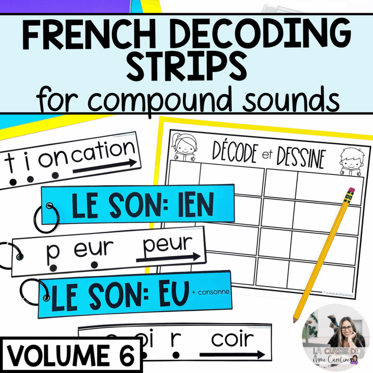 French decoding strips for French Immersion
