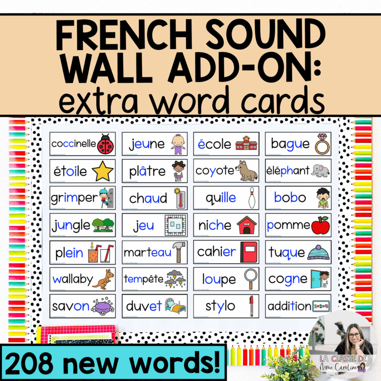 French sound wall word cards for extra phoneme grapheme practice